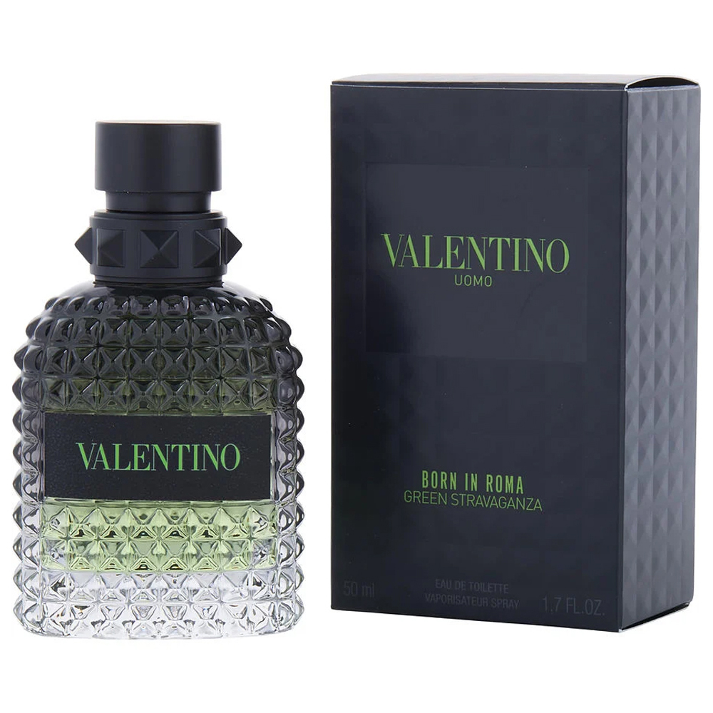 Valentino Uomo Born In Roma Green Stravaganza fragrance bottle